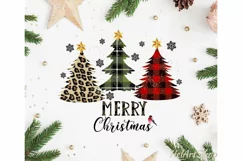 Merry Christmas trees png, Christmas Sublimation design Product Image 1