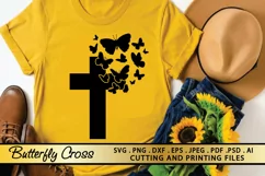 Butterfly Cross SVG PNG EPS DXF File Butterfly SVG Cross SVG Product Image 3