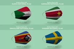 Mask with sudan suriname swaziland sweden Nation Flags Product Image 1