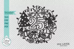 25 December Christmas Ornament round sign svg laser cut Product Image 2