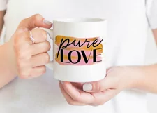 Pure Love Print | Valentines Day Design |Pink Gold Strokes Product Image 2