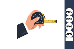 Hand Holding Measuring Tape with Yellow Ruler for Constructi Product Image 1