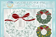 Christmas Wreath with Bow Mandala SVG Dxf Eps Png PDF files Product Image 4