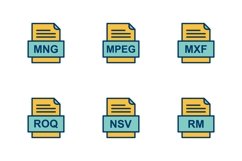 Set Of File Formats Icons Product Image 1