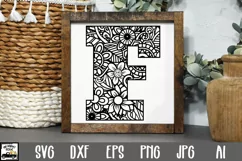 Letter F SVG Cut File|Mandala Monogram Letter F SVG File Product Image 1
