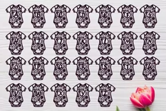 Baby bodysuit stencils with Latin letters. SVG Product Image 2