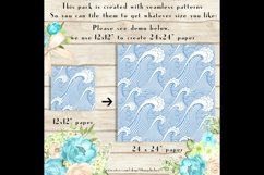 100 Seamless Wave Pattern Digital Papers, Sea Ocean Nautica Product Image 2