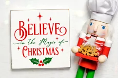 Christmas svg farmhouse sign Believe in the Magic, pillow Product Image 4