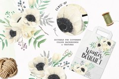 Watercolor Winter Christmas Clipart Bouquets Flowers Anemone Florals  Product Image 5