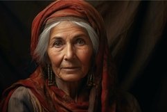 Wise Old Turkish woman in sun light. Generate Ai Product Image 1