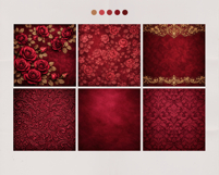 Velvet Burgundy Digital Papers, 24 Luxury Red Backgrounds Product Image 5