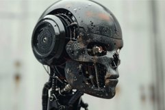 Futuristic android head with intricate circuitry Product Image 1