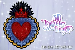 3D Heart svg Layered Milagros hearts 01 SVG Product Image 1