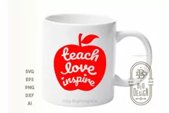 Teach Love Inspire SVG - Teacher Svg , Apple svg Product Image 3