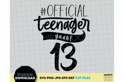 Official Teenager 13th SVG Birthday shirt SVG Happy Cheers Product Image 2
