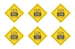 Set Of File Formats Icons Product Image 1