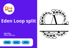 Eden Loop Split - Modern Monogram with Editable Center Product Image 1