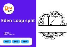Eden Loop Split - Modern Monogram with Editable Center Product Image 1