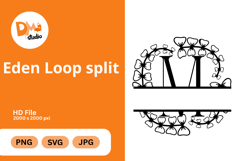Eden Loop Split - Modern Monogram with Editable Center Product Image 1