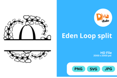 Eden Loop Split - Modern Monogram with Editable Center Product Image 1