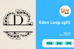 Eden Loop Split - Modern Monogram with Editable Center Product Image 1