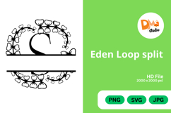 Eden Loop Split - Modern Monogram with Editable Center Product Image 1