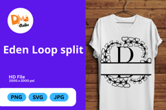 Eden Loop Split - Modern Monogram with Editable Center Product Image 1