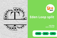 Eden Loop Split - Modern Monogram with Editable Center Product Image 1