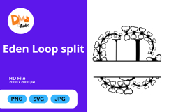 Eden Loop Split - Modern Monogram with Editable Center Product Image 1