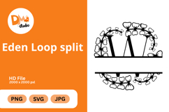 Eden Loop Split - Modern Monogram with Editable Center Product Image 1