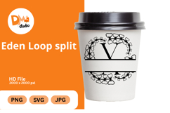 Eden Loop Split - Modern Monogram with Editable Center Product Image 1