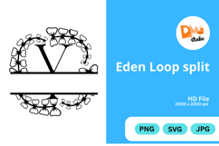 Eden Loop Split - Modern Monogram with Editable Center Product Image 1