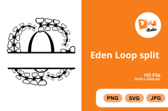 Eden Loop Split - Modern Monogram with Editable Center Product Image 1