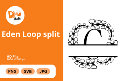 Eden Loop Split - Modern Monogram with Editable Center Product Image 1