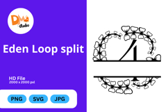 Eden Loop Split - Modern Monogram with Editable Center Product Image 1