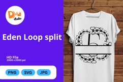 Eden Loop Split - Modern Monogram with Editable Center Product Image 1