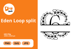 Eden Loop Split - Modern Monogram with Editable Center Product Image 1