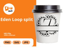 Eden Loop Split - Modern Monogram with Editable Center Product Image 1