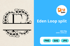 Eden Loop Split - Modern Monogram with Editable Center Product Image 1