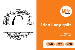 Eden Loop Split - Modern Monogram with Editable Center Product Image 1