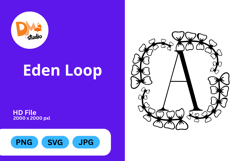 Eden Loop - Modern Monogram with Editable Center Product Image 1