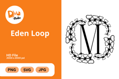 Eden Loop - Modern Monogram with Editable Center Product Image 1