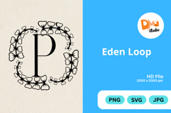 Eden Loop - Modern Monogram with Editable Center Product Image 1
