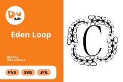 Eden Loop - Modern Monogram with Editable Center Product Image 1