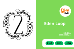 Eden Loop - Modern Monogram with Editable Center Product Image 1