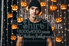 Halloween T Shirt Mockup Male, Black T-Shirt Mockup, d8 Product Image 1