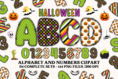 Halloween Alphabet png clipart, halloween letters doodle Product Image 1