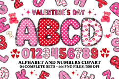 Valentine Alphabet Clip Art, valentines day letters doodle Product Image 1