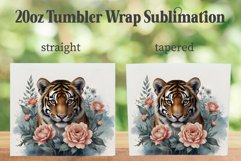 Flower Tiger 20oz Tumbler PNG, Cute Tiger Tumbler PNG Product Image 2