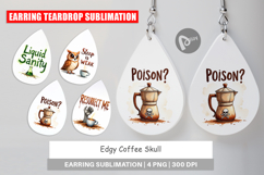 Coffee Skull Humor Sarcastic Earring Product Image 1